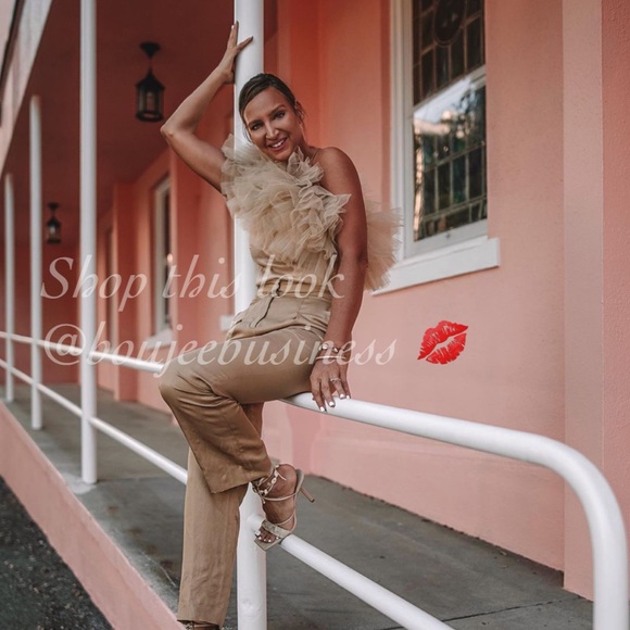 H&M One-Shoulder Top with Ruffled Tulle Trim - Picture 6 of 15